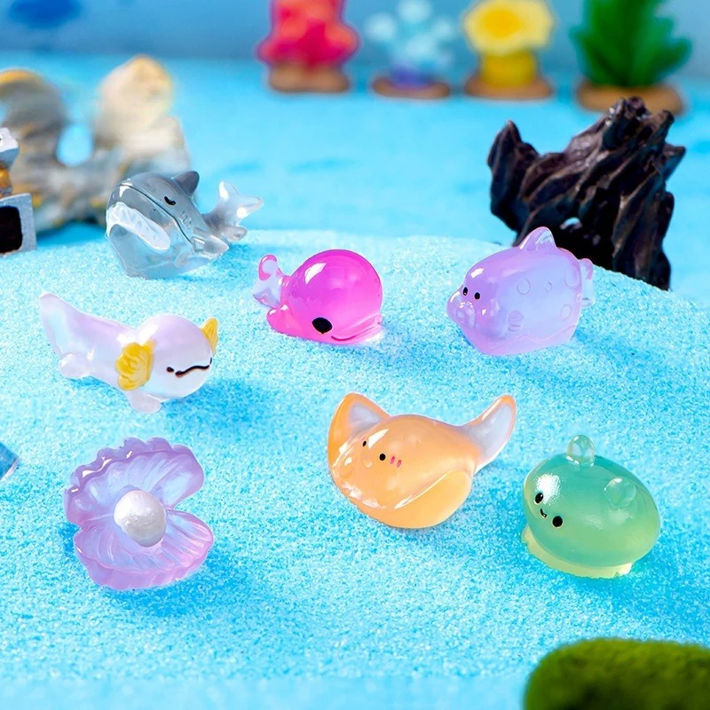 Мультяшный светящийся орнамент мини кулон в виде животного микро садовый