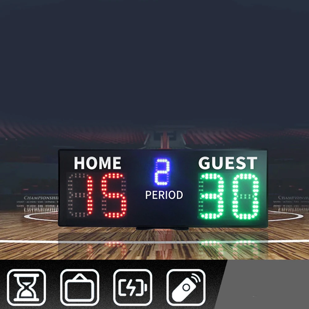 

Digital Scorer Electric Scoreboard 5-level Brightness 5v/2A Indoor Activities Remote Control Two Working Modes