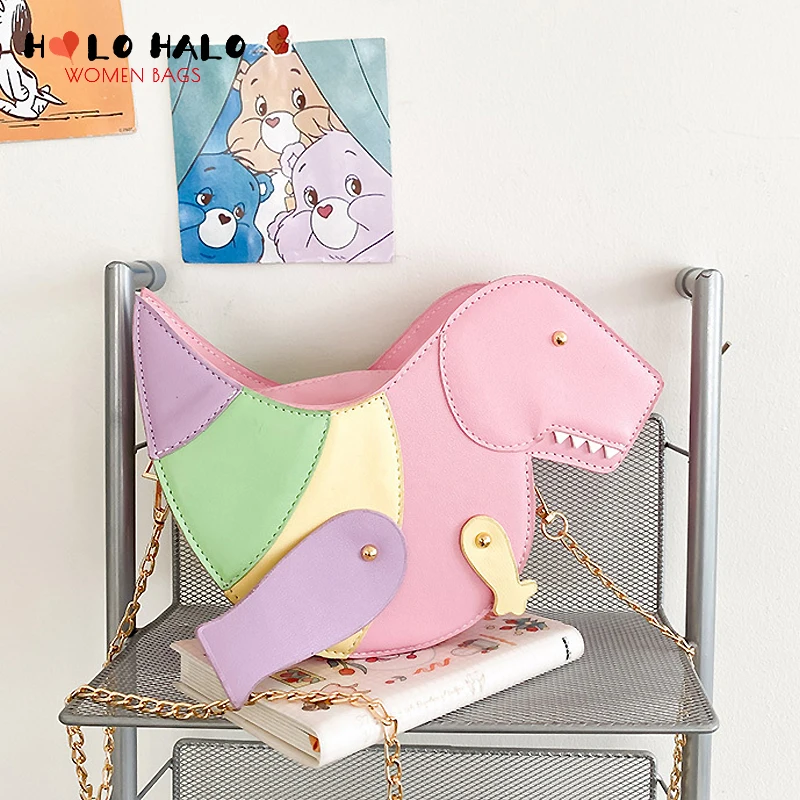 

Kawaii Cartoon Dinosaur Style Purses and Handbag for Women Cute Chain Shoulder Bag Girls Crossbody Bag Female Casual Clutch Bag