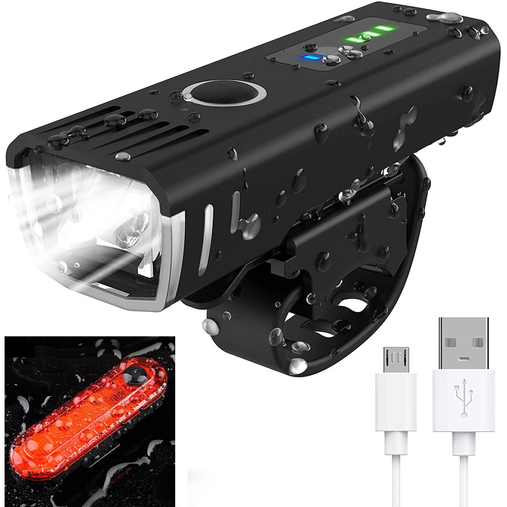 

4 Modes Bike Smart Front Light USB Rechargeable Waterproof Bike Flashlight IPx6 Waterproof LED Bicycle Flashlight Lamp