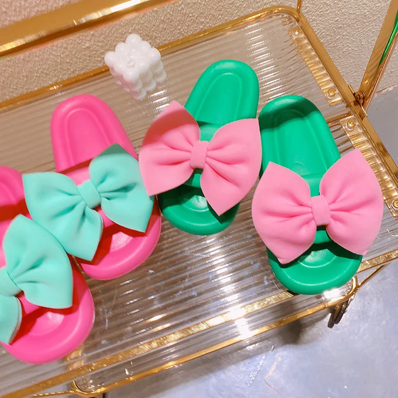 New Arrivals Fashion Casual Summer Women Slippers Space Cotton Bow EVA Soft Sole Indoor Home Beach Ladies Sandals Slides Shoes