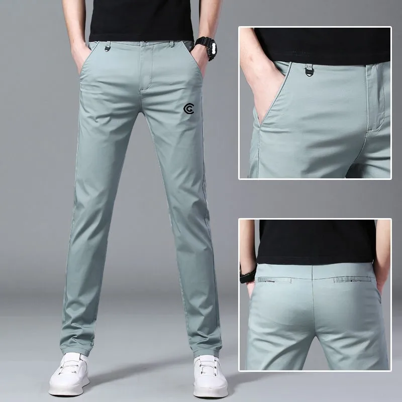 2023 New Men's Golf Pants Spring Autumn elasticity cotton Loose straight golf trousers Business leisure long Golf Best Men Pants