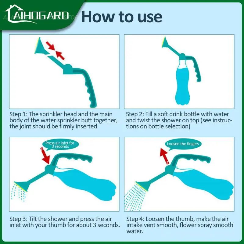 

Water Can Top Waterers Shower Bottle Sprinkler Sturdy Gardening Plant Watering Durable Water Bottle Mouth Water Spray Bottle