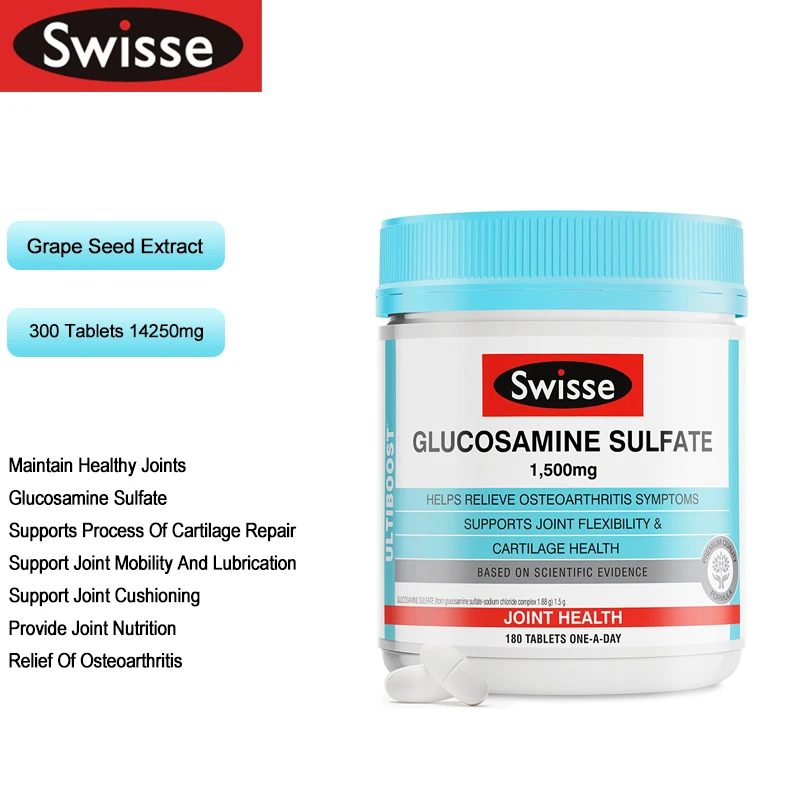 

Swisse Joint Care Glucosamine Sulfate Capsules Healthy Joint Mobility Cushioning Lubrication Cartilage Repair Osteoarthritis