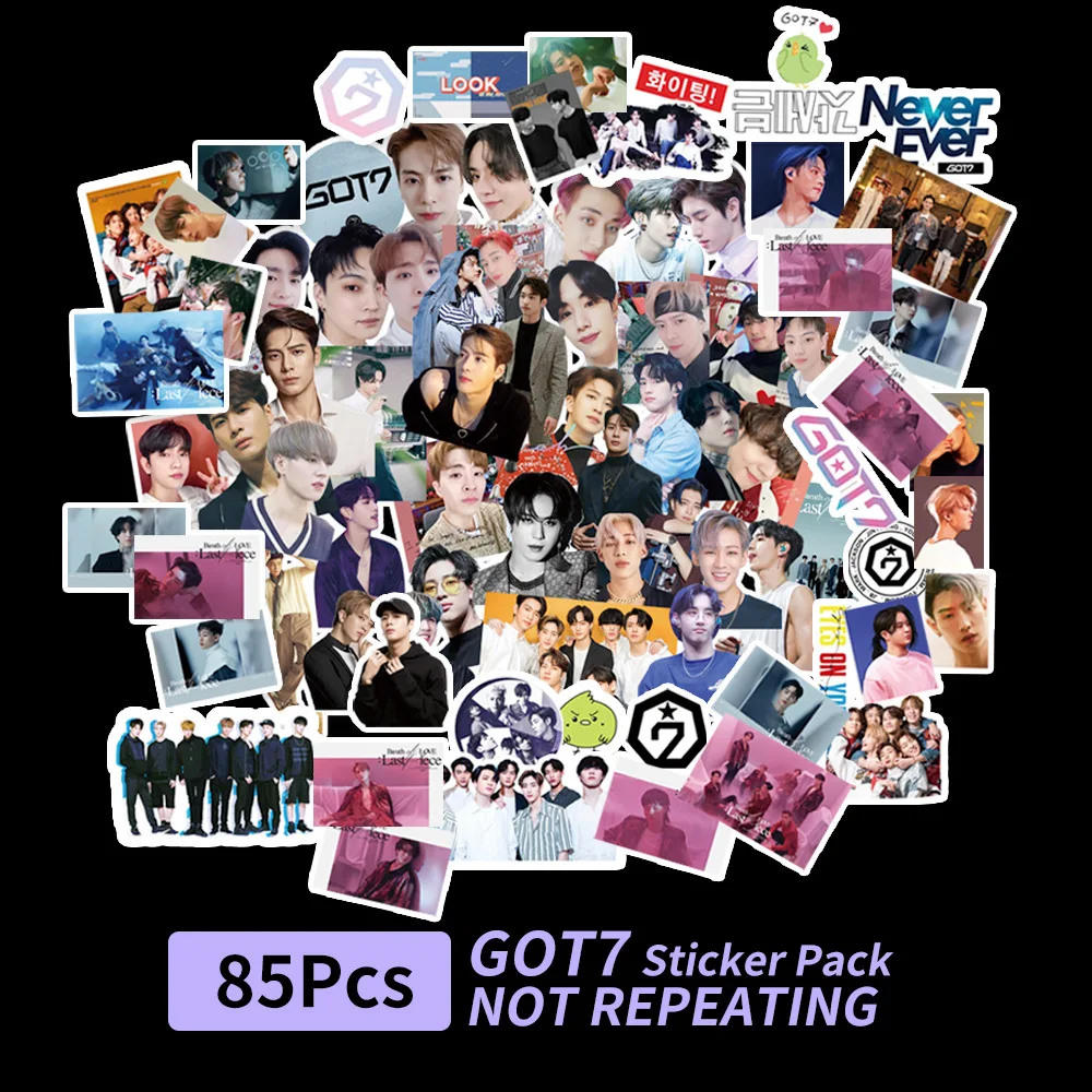 

85 шт. милые наклейки Kpop GOT7 для мальчиков, смешанные корейские модные наклейки для девочек с изображением идола и звезд, Набор наклеек для тел...