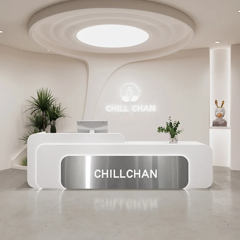 Мебель для ресепшн офисные компании асимметричная столешница длинный Угол