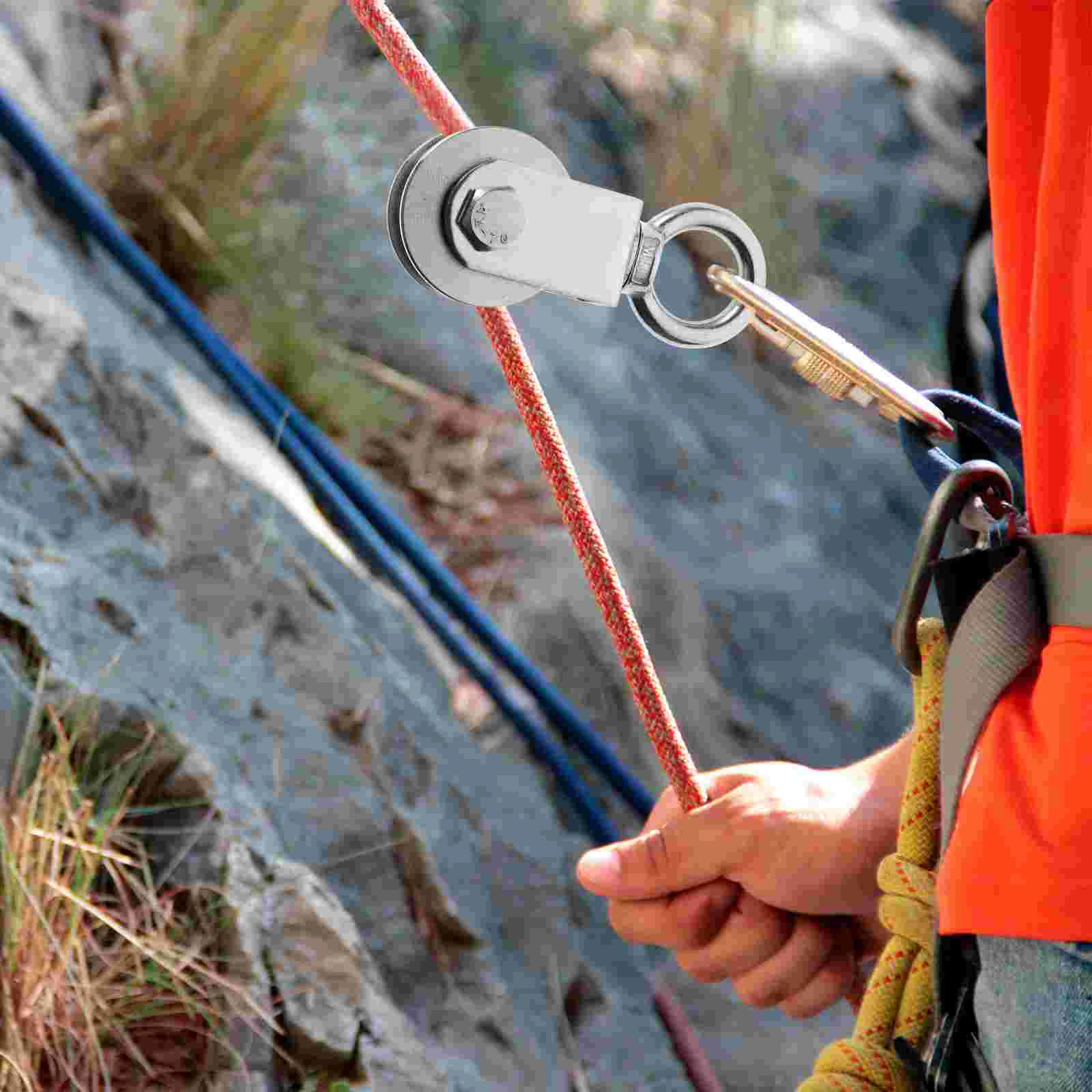 

U-shaped Cable Pulley Lifting Traction Wheels Heavy Attachments Weight System Swivel Hook 201 Stainless Steel Trolley