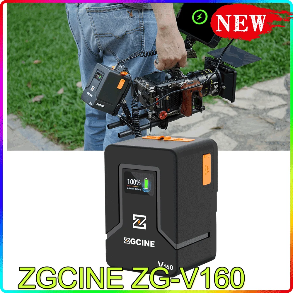 

ZGCINE ZG-V160 Mini V-Mount Battery PD USB-C 100W charge D-TAP BP USB-C/-A Output for BMPCC 4/6K Pro ZCAM Canon EOS R5C Sony FX3