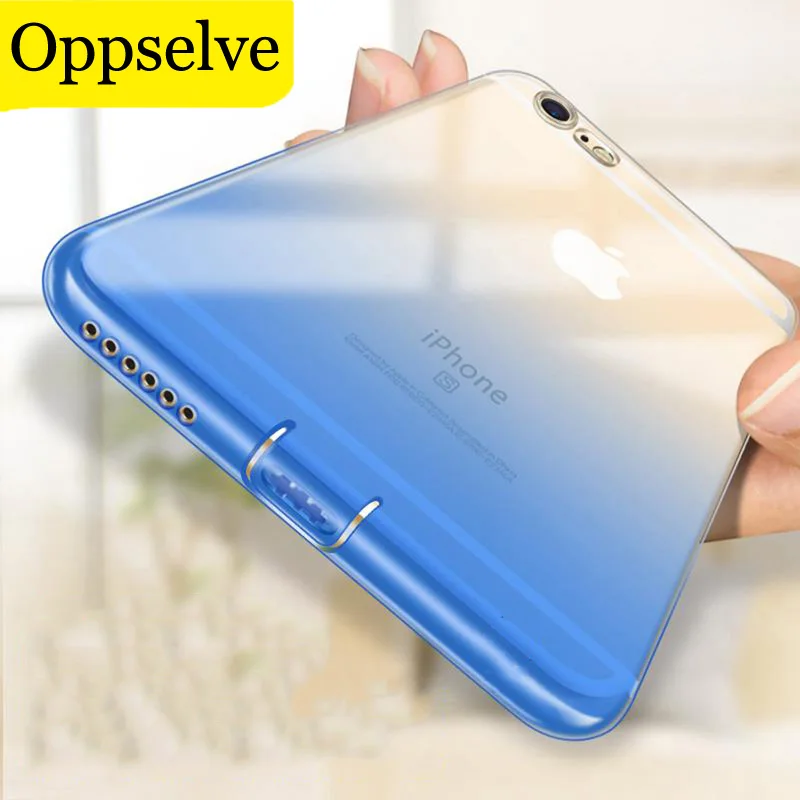 Прозрачный чехол с градиентом для iPhone 12 11 Pro Max Мягкий противоударный