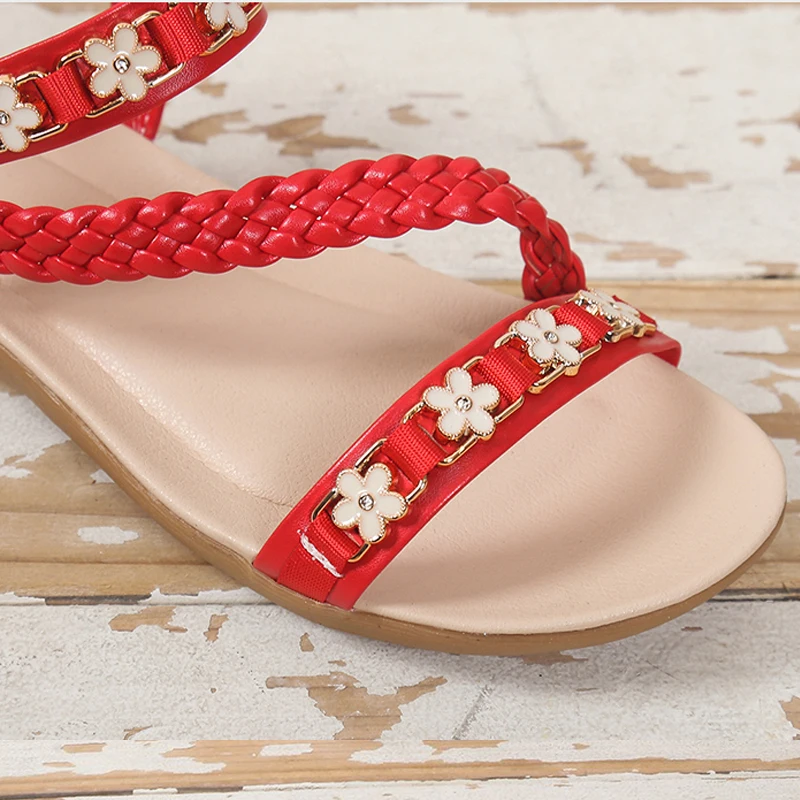 Summer Women Sandals Bohemian Style Female Sandals Outdoor Non-slip Women's Sandals Soft Leather Flats Beach Casual Shoes 2023