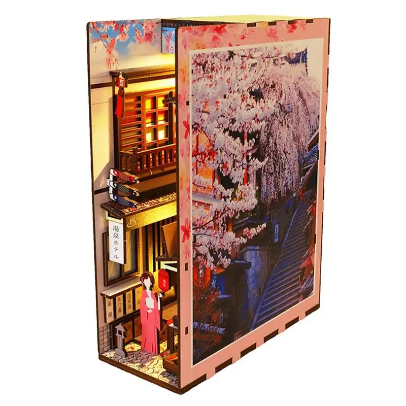 

Миниатюрный дом с мебелью и сенсорным светом, набор для самостоятельной сборки книг мечты о Dunhuang, книжная полка, 3D книжная модель для взросл...