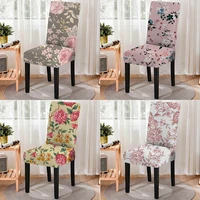 floral theme dining chair covers kitchen anti fouling stretchable elastic office chair covers home decor chair slipcover 1pc