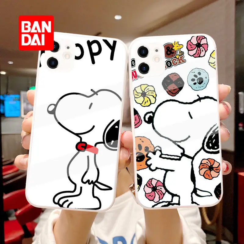 

Bandai Disney Cartoon Glass Case for IPhone 13 13Pro 12 12Pro 11 Pro X XS Max XR 7 8 Plus Kawaii Phone Cover Back Fundas