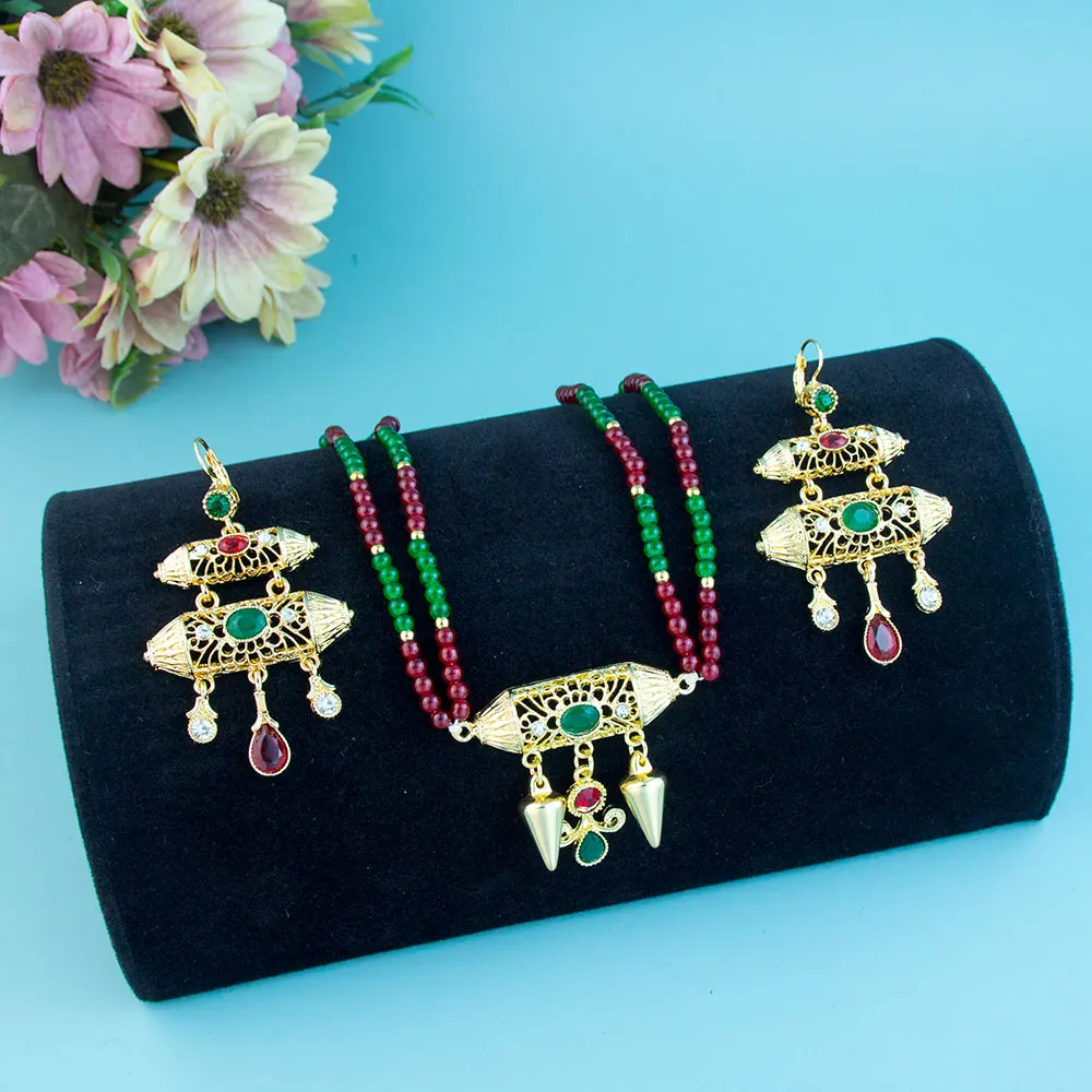 Neovisson марокканский Блестящий чокер ручной работы с длинным крючком серьги-капли