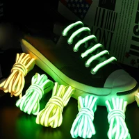 1 pair fluorescent shoe laces semicircle sneakers luminous shoelace braidable bracelet night run shoes lace 100120cm