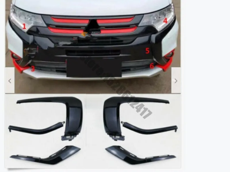 

for Mitsubishi Outlander 2016-2020 auto parts Car ABS piano black front bumper trim front grille front bumper trim Car Styling