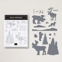 mini catalog latest christmas 2022 catalog cutting dies clear stamp scrapbooking girl tree elk peace frame card craft
