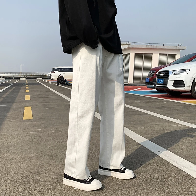 Men Loose High Street White Jeans Straight Leg Wide Leg Trousers Y2k Aesthetic Pants Ins Hot Sale Wide Leg Jeans S-5XL Plus Size