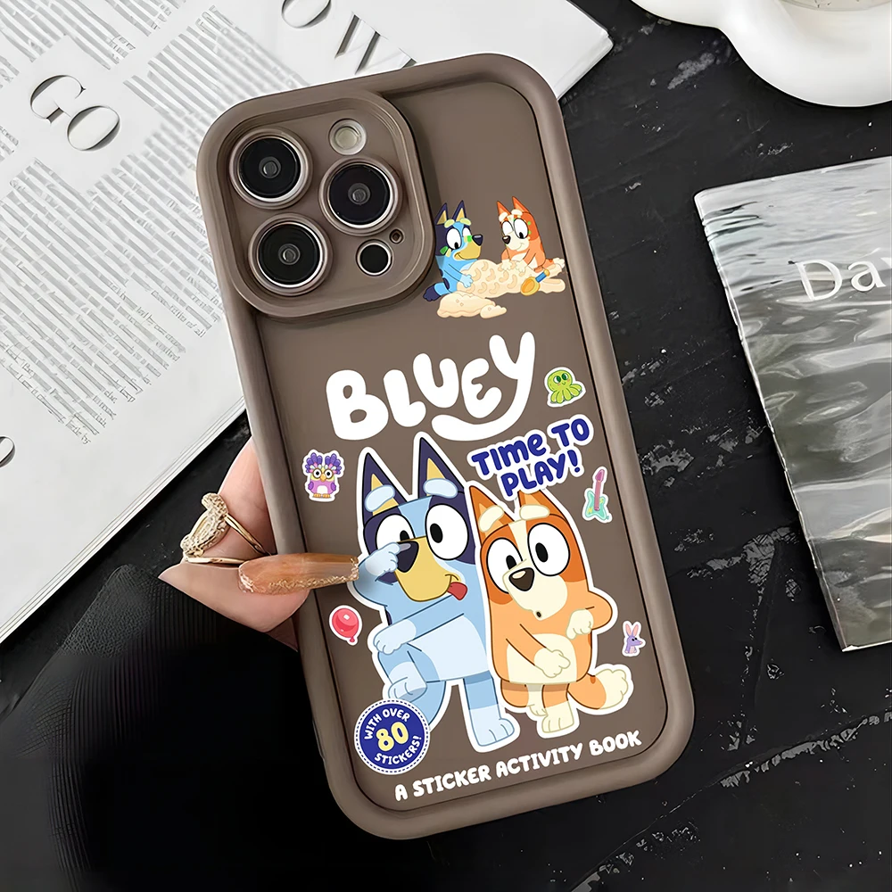 Cartoon Dog Phone Case for Samsung S25 S24 S23 S22 S21 S20 Note 20 FE Plus Ultra 4G 5G B-Blueys B-Bandits-Chillis Silicone Cover