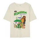 Женская футболка с коротким рукавом и принтом в виде грибов, из натурального хлопка