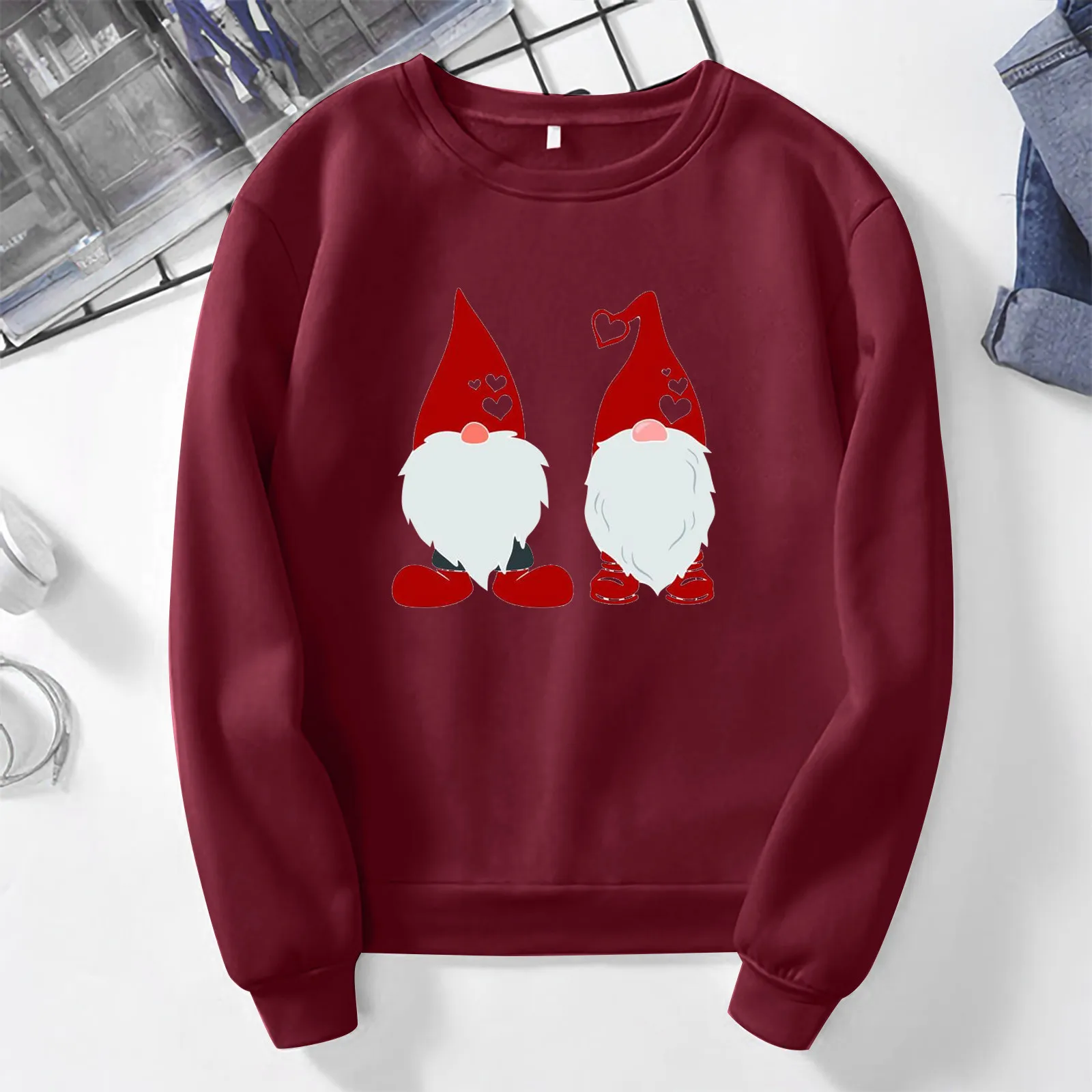 

Women Round Neck Long Sleeve Printed Sweatshirt Christmas Pullover Casual Sweatshirt Comfy Sweatsuits Women