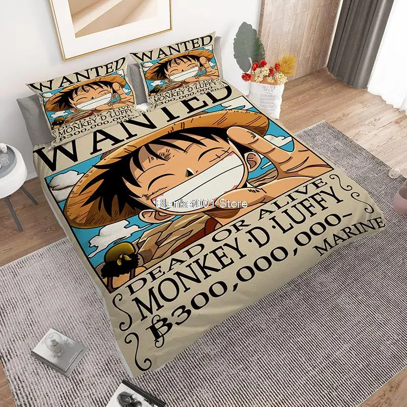 

Popular One Piece Printed Bedding Set Anime Monkey D. Luffy Cartoon 3d Bed Linen Children Duvet Cover With Pillowcase King Size