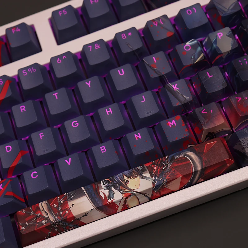 108 клавиш/набор Arknight Chɾn PBT Anime Gaming Girl Cute DIY Keycaps для вишневого профиля MX Switch