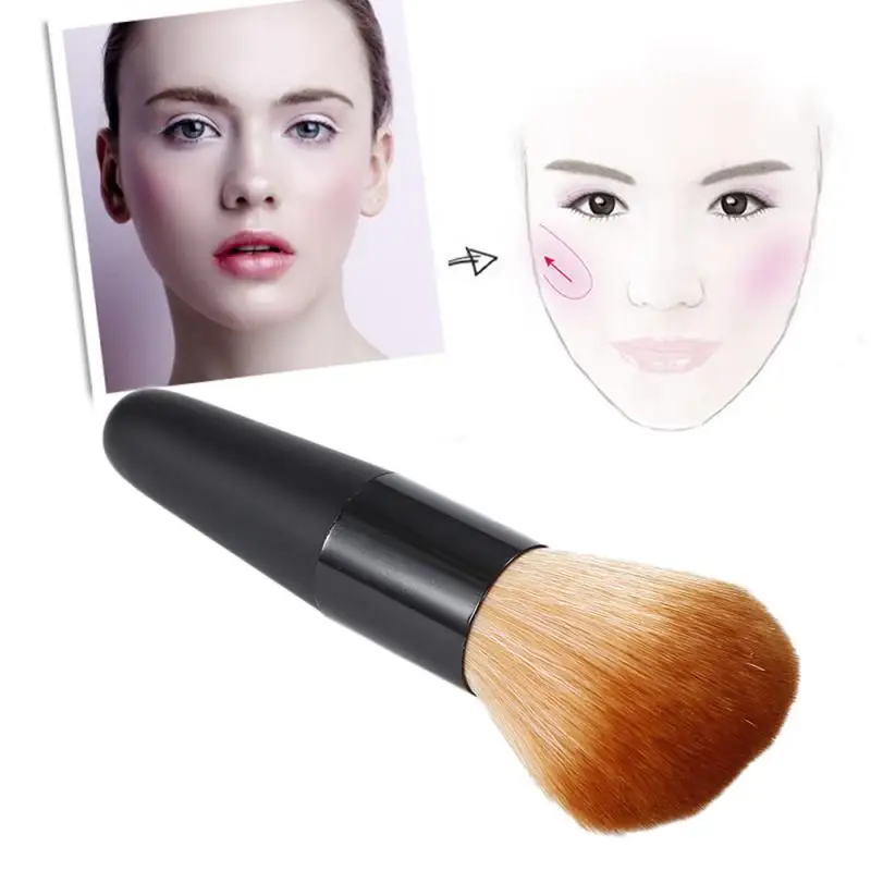 

1 Pcs Beauty Women Professional Soft Face Stunning Cosmetic Make Up Nylon Brush Plastic Handle Big Loose Powder Blusher Brush