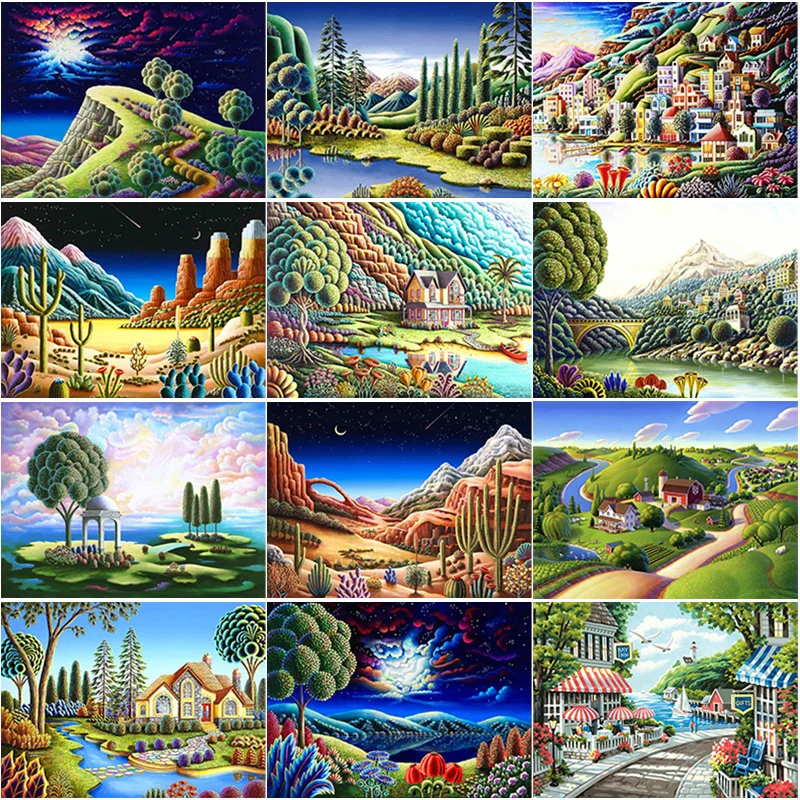 

5D DIY Diamond Painting Beautiful Cartoon Trees Series Embroidery Mosaic Pictures Full Drill Cross Stitch Kits Living Room Decor