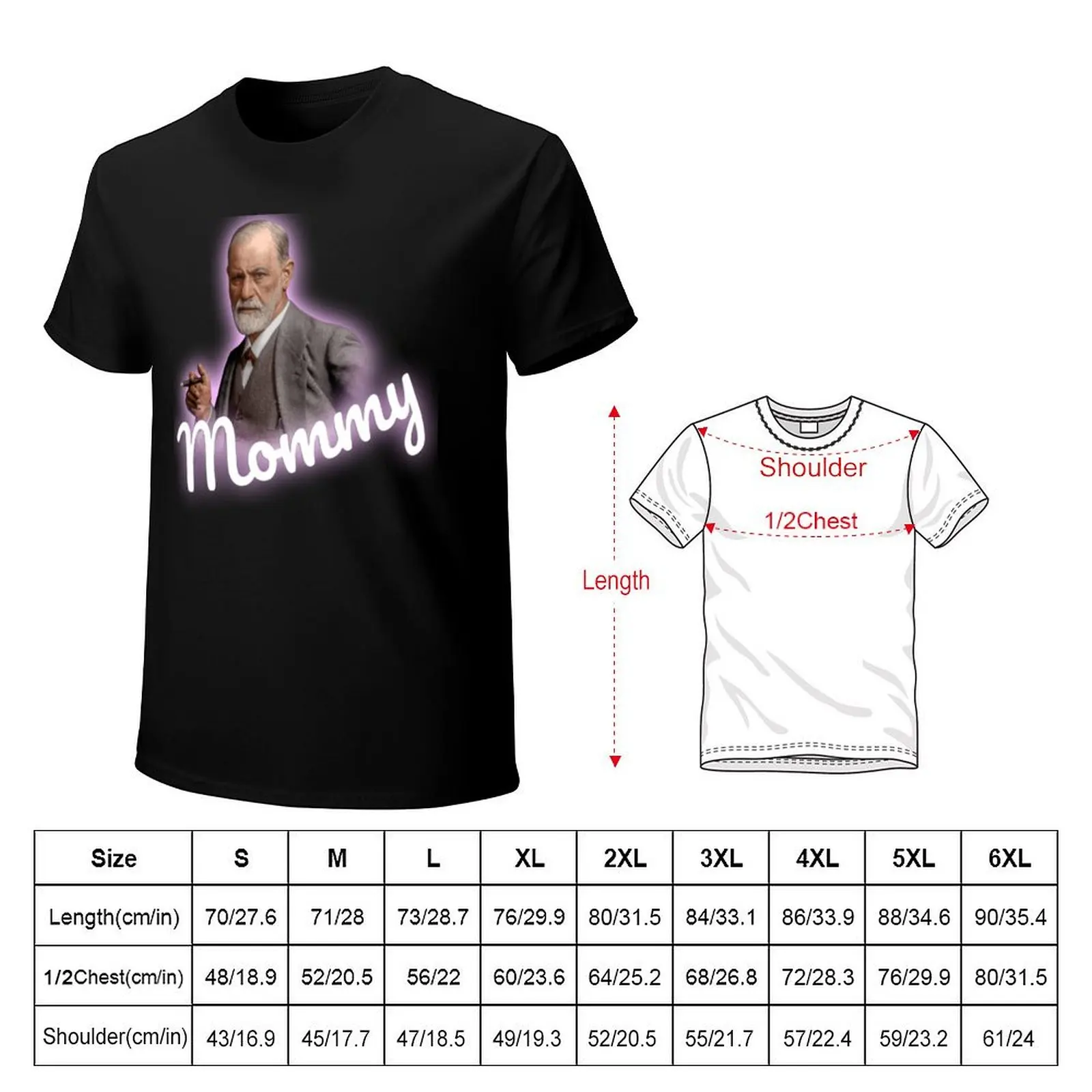 Фото Футболка Freud Mommy Meme, не требующая глажки, повседневная, с коротким рукавом №2