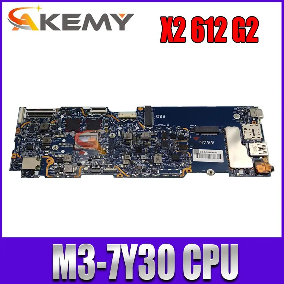 

High quality For X2 612 G2 Laptop motherboard 918347-601 918347-001 6050A2851001-MB-A02 With SR347 m3-7Y30 CPU 100% full Tested