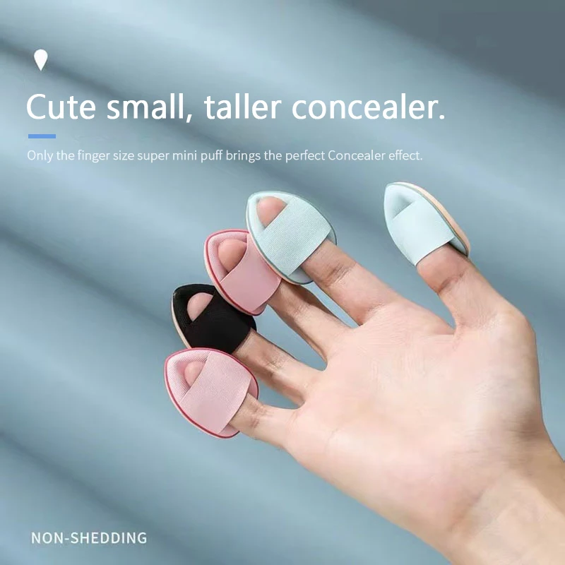 

Mini Finger Powder Puff Thumb Small Air Cushion Powder Puff Water Drop Finger Concealer God Make-Up Small Powder Puff 3 Colors