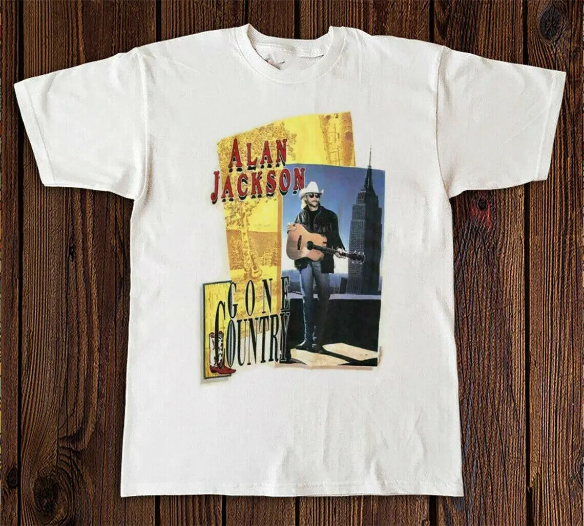 

Alan Jackson Gone Country Tour Vintage Cotton T-Shirt Tee Shirts