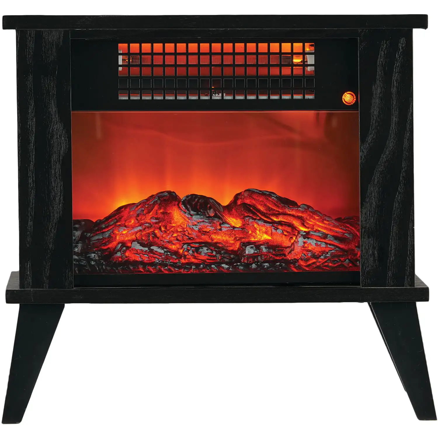 2023 NEW 1000W Tabletop Infrared Fireplace Space Heater with Flame Effect | Supplemental Heating for Living Room, Bedroom, Basem