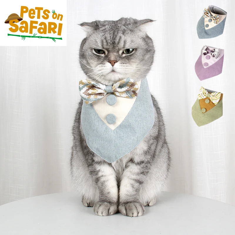 

Pet Cat Bow Tie British style Dog Collar Triangle Scarf Adjustable Puppy Bandanas Cute Kitten Necklace Pet Grooming Supplies