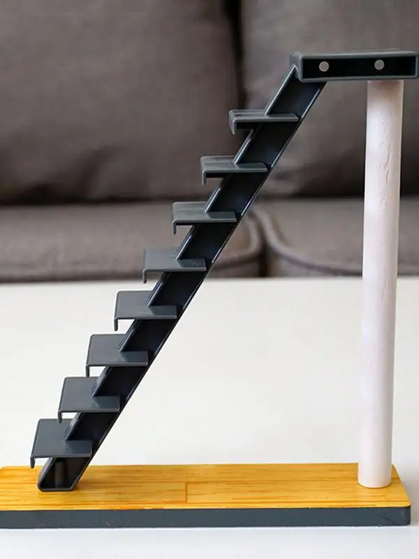 

1:12 Doll Staircase Model Miniature Stairs Wood Stair Mini Staircase Wooden 1/12 DIY Stairway Accessory Model Without Armrest