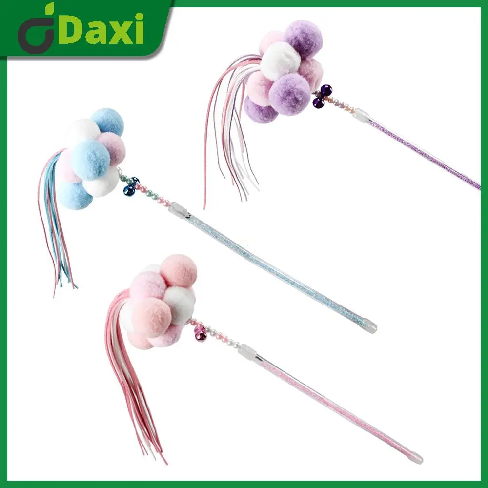

1pcs Pet Cat Toy Teaser Cat Kitten Teasing Stick Toy Fairy Ball Bell Tassels Interactive Stick Cat Supplies
