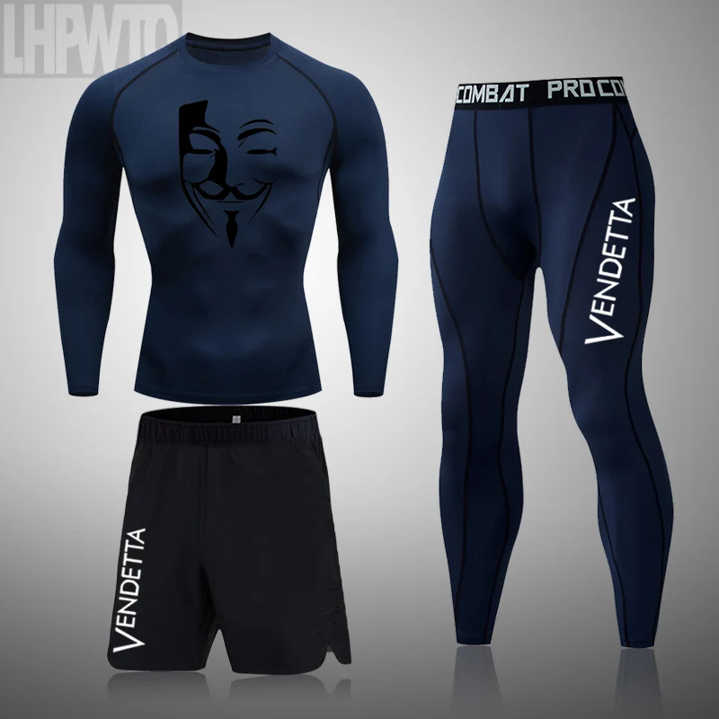 

2022 Sports Suit Men's Running Sets Breathable Jogging Basketball Underwear Tights Sportswear Yoga Gym Fitness Tracksuit Clothes