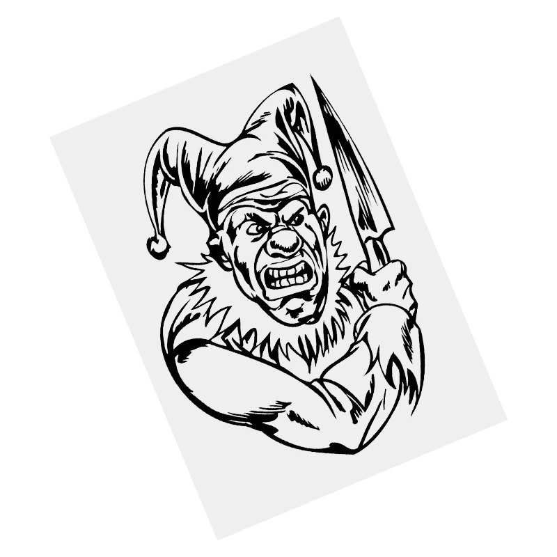 

11777# Clown Jester V77 Self-adhesive Car Sticker Black Vinyl Decal Waterproof for Motorcycle Bumper Transparent Background