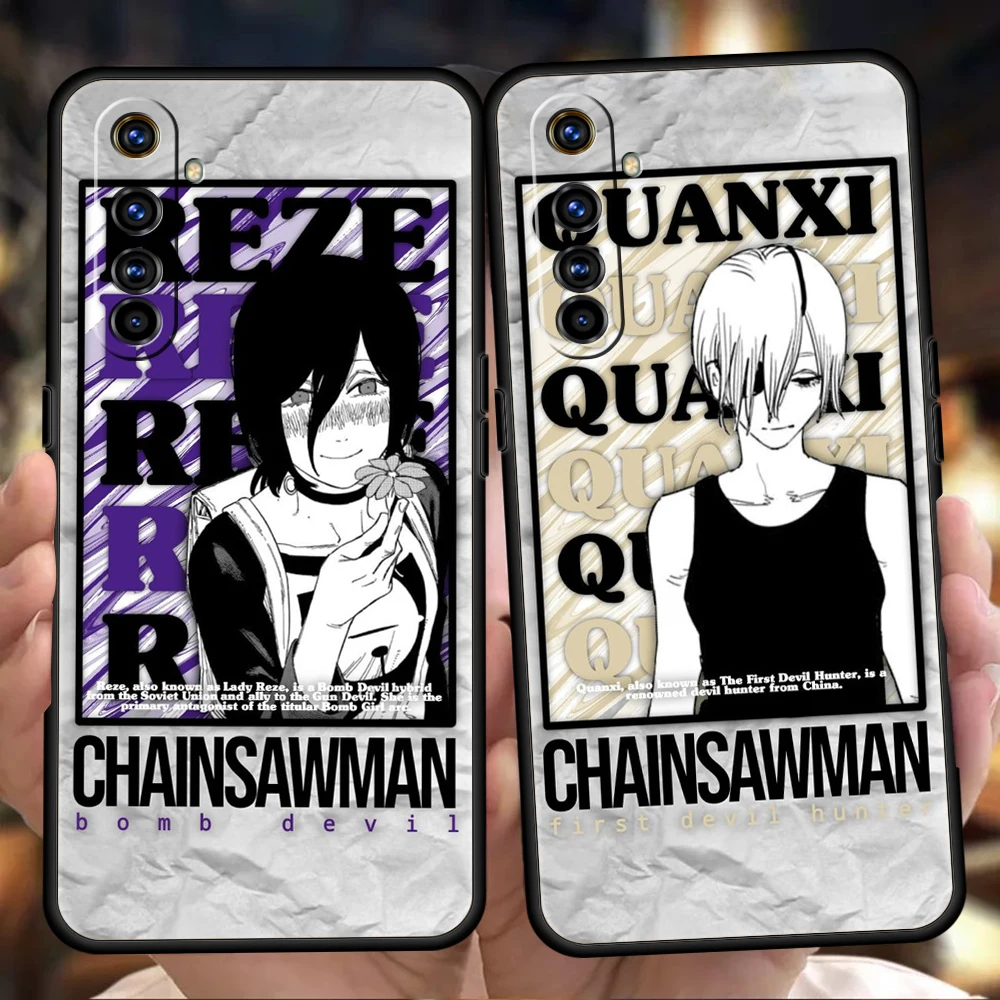 

Chainsaw Man Anime Phone Case Cover for Realme 8 9 10 Pro 8i 9i C3 C11 C21 C25 C35 GT2 GT Neo 2 3 3T Plus 5G Silicone Soft Shell