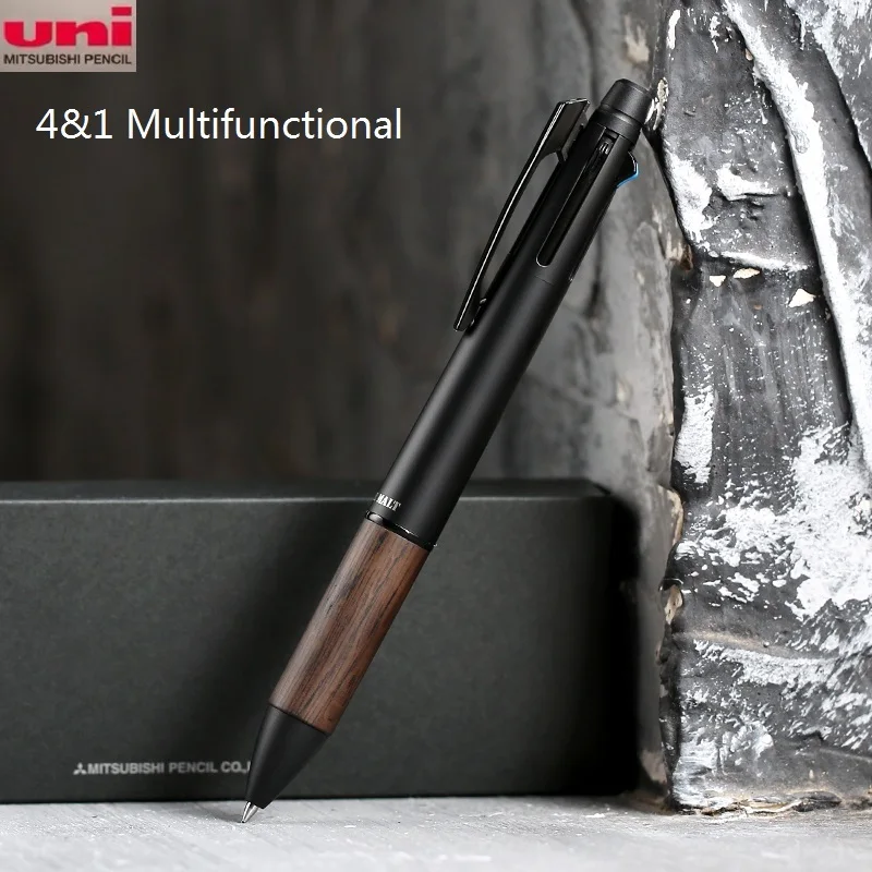 

Многофункциональная Ручка Uni 5 в 1, ручка шариковая диаметром 0,7 мм, механический карандаш из дуба, ручка для подписи премиум-класса, подарок