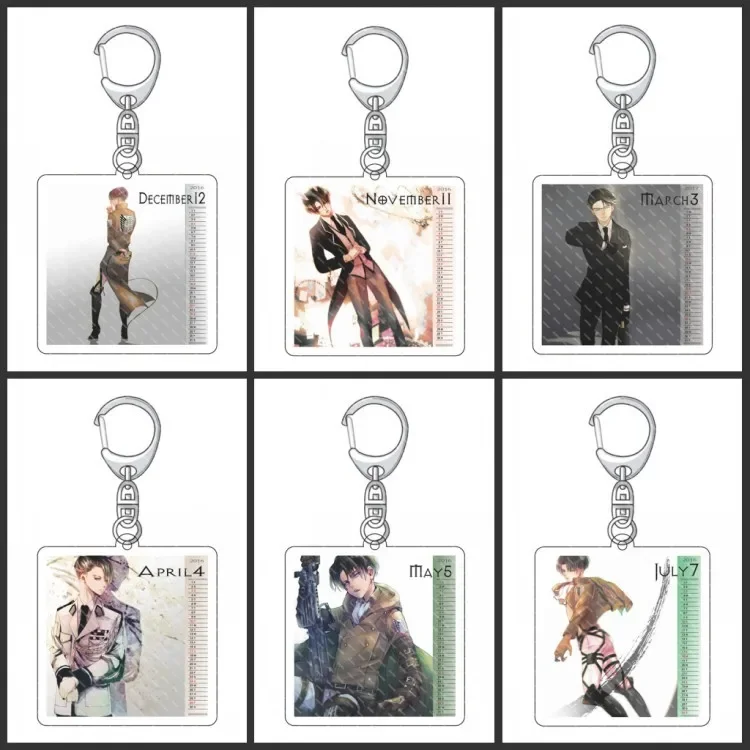 Брелок для ключей с мультяшным аниме Armin Arlert Mikasa · Ackerman Eren Jaeger прозрачный