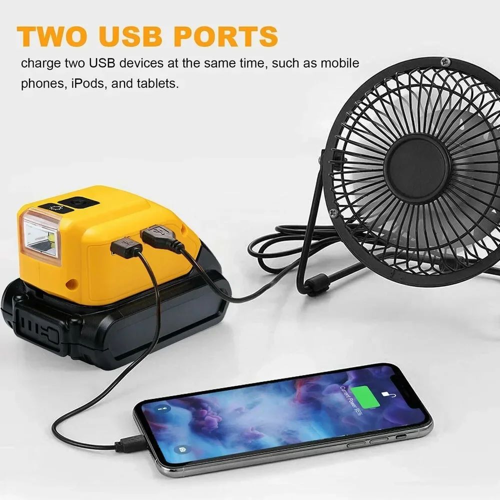 Фото Зарядное устройство DCB090 Power USB для литий-ионных аккумуляторов DeWalt 20V MAX, адаптер-конвертер с LED-подсветкой и портом DC №5