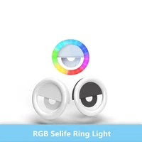 rgb led selfie ring light for mobile phone lens portable rgb colorful flash light lamps for youtube cellphone live fill lighting