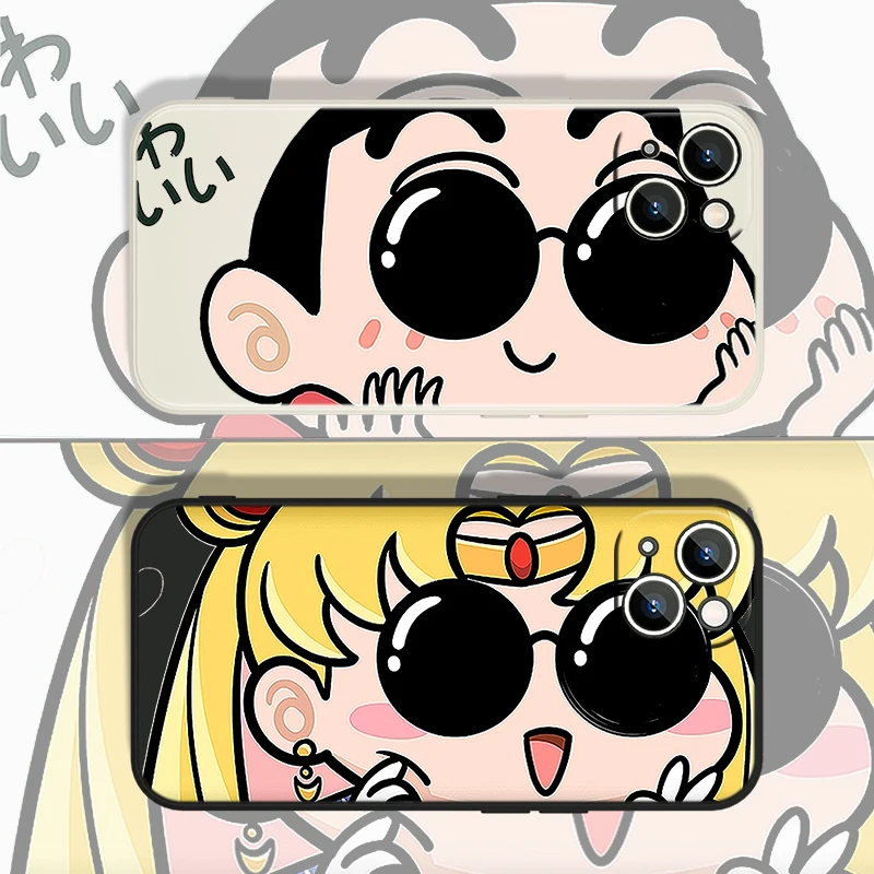

Dragon Ball Sailor Moon Sunglasses For Apple iPhone 13 12 Mini 11 Pro XS MAX XR X 8 7 6S SE Plus Liquid Rope Silicone Phone Case
