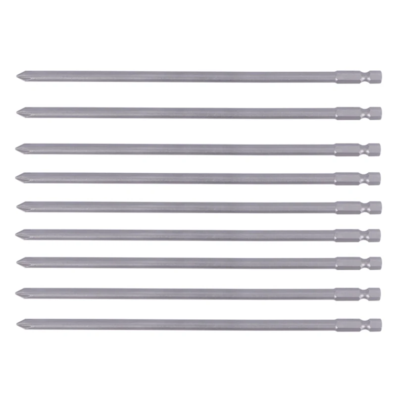 Promotion! 9Pcs 1/4 Inch 200Mm Ph1 Ph2 Phillips Magnetic Long Hex Cross Head Screwdriver Bits S2 Electric Drill Power Driver Too |
