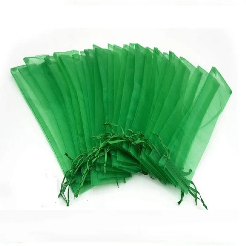 free shipping 50pcs / lot  Silk pouch for hand fans organza gift bag gift pouch for hand fans with drawstring images - 6