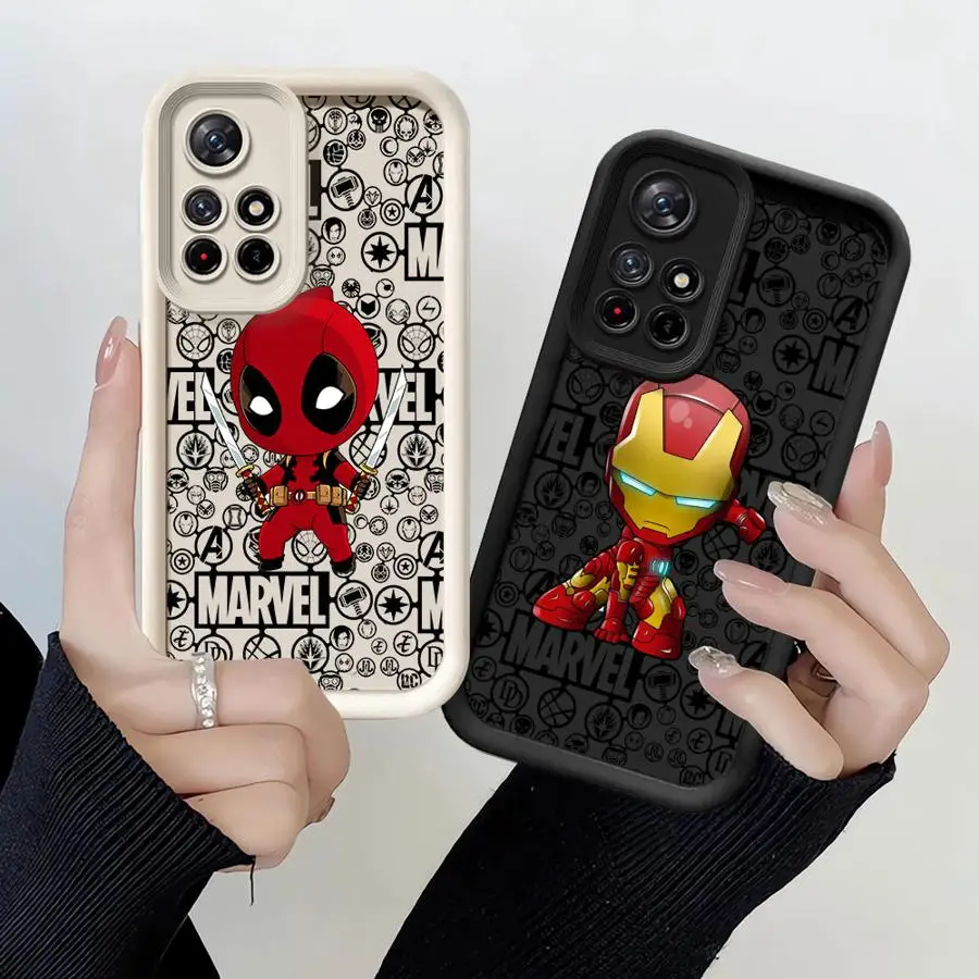 Marvel Deadpool Ironman Phone Case for Xiaomi Redmi 12 12C 13C X3 NFC Pro Poco C51 C50 C61 A1 A2 Plus A3x TPU Soft Cover