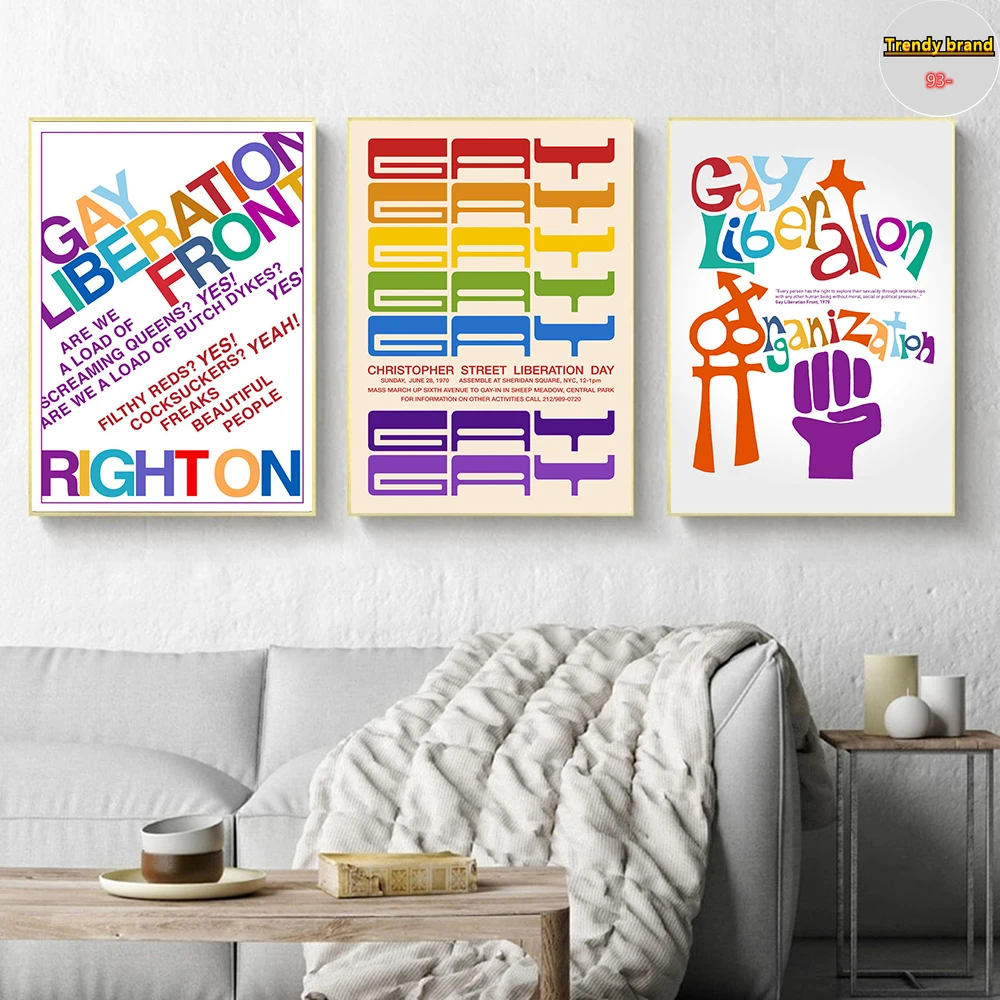 Картина на холсте Фронт Освобождения геев 1970 сек |