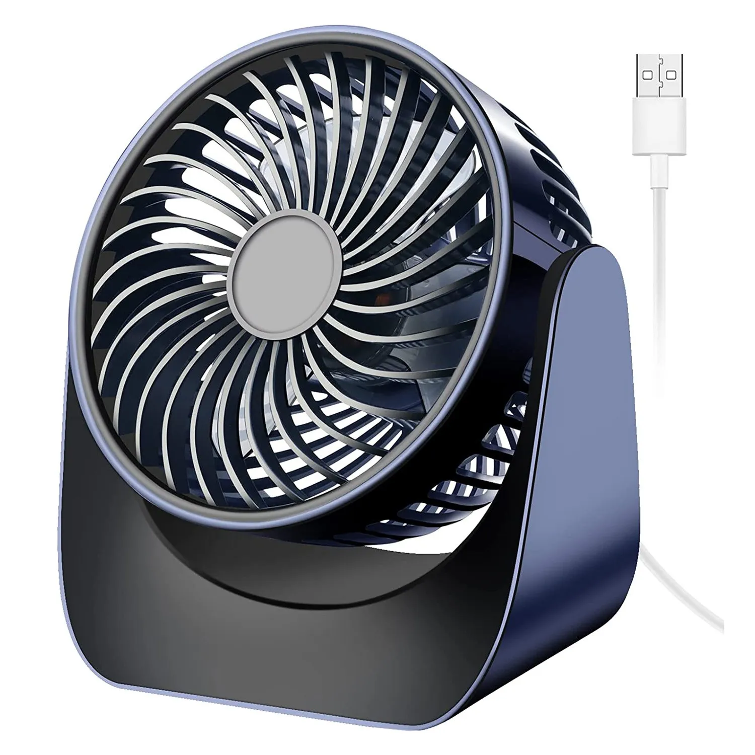 

Mini Fan, Quiet USB Fan, Small 360° Table Fan, USB Table Fan with 3 Speed, Table Fans for Car, Bedroom, Motorhome Blue